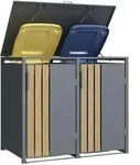 M&uuml;lltonnenbox, Anthrazit, Metall, 132x116x80 cm, Aufbewahrung & Schutzh&uuml;llen