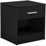 [en.casa] Nachttisch, Schwarz, Holzwerkstoff, 37x38x30 cm, Schlafzimmer,...