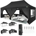 Faltpavillon, Schwarz, Textil, 300x320x600 cm, Sonnenschutz & Sichtschutz,...