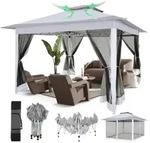 Pavillon, Braun, Textil, 396x269x396 cm, Sonnenschutz & Sichtschutz, Pavillons &