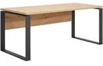 Carryhome Schreibtisch, Schwarz, Eiche Artisan, Holzwerkstoff, rechteckig, Kufe,