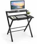 Relaxdays Schreibtisch, Schwarz, Holzwerkstoff, Metall, 70x82x56 cm,...