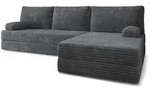 Masseno Ecksofa, Dunkelgrau, Textil, 4-Sitzer, L-Form, 270x160 cm, Wohnzimmer, Sofas