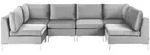 Beliani 6-Sitzer-Modulsofa, Dunkelgrau, Textil, Eukalyptusholz, Rund,...