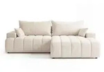 Graingold Ecksofa, Creme, Textil, Kiefer, 3-Sitzer, Ottomane rechts,L-Form, 270x170