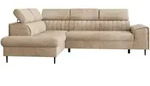 Mirjan24 Ecksofa, Beige, Metall, Kunststoff, 5-Sitzer, Ottomane links,L-Form,...