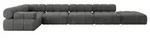 Altdecor Ecksofa, Dunkelgrau, Textil, 7-Sitzer, L-Form, 475x190 cm, Wohnzimmer,...