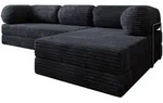 Masseno Ecksofa, Schwarz, Textil, 4-Sitzer, L-Form, 270x160 cm, Wohnzimmer, Sofas &