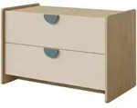 Mirjan24 Tv-Lowboard, Eiche, Blau, Holzwerkstoff, 2 Schubladen, Rechteckig,...