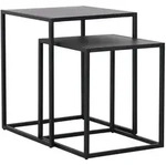 [en.casa] Beistelltisch-Set, Schwarz, Metall, Quadratisch,Quadratisch, 40x49x40...