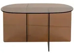 Zuiver Couchtisch, Braun, Glas, Oval, 60x40x80 cm, Wohnzimmer, Wohnzimmertische,