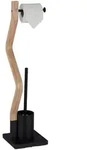 Relaxdays Wc-Garnitur, Mehrfarbig, Holzwerkstoff, Metall, 18.5x75x18.5 cm,