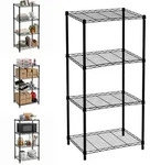 Relaxdays Regal, Schwarz, Metall, Kunststoff, 56x120x35 cm, Wohnzimmer, Regale,