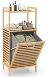 Costway Badregal, Natur, Naturmaterialien, 43.5x96x33 cm, Ordnen & Aufbewahren,
