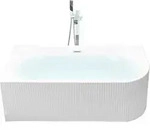 Beliani Eckbadewanne, Wei&szlig;, Kunststoff, 80x59x169 cm, Badezimmer, Baden &...