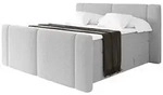 Altdecor Boxspringbett, Hellgrau, Holzwerkstoff, H3 + H4, H&ouml;he ca. 38 cm, 140x200