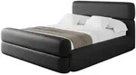 Altdecor Polsterbett, Schwarz Hochglanz, Textil, 140x200 cm, Schlafzimmer,...