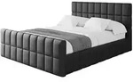 Altdecor Polsterbett, Schwarz Hochglanz, Textil, 160x200 cm, Schlafzimmer,...
