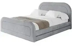 Altdecor Polsterbett, Hellgrau, Textil, 180x200 cm, Schlafzimmer, Betten,