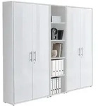 Mid.you Aktenschrank, Wei&szlig;, Wei&szlig; Hochglanz, Holzwerkstoff, 12 F&auml;cher,