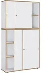 P & B Aktenschrank, Wei&szlig;, Honigeiche, Holzwerkstoff, 3 F&auml;cher, 100x183x37 cm,