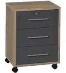 Mid.you Rollcontainer Office Edition, Anthrazit, Sonoma Eiche, Holzwerkstoff, 3