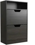 Relaxdays Schuhkipper, Grau, Holzwerkstoff, Kunststoff, 60x102x24 cm, Garderobe,