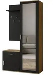 Masseno Garderobenschrank, Schwarz, Holzwerkstoff, 4 F&auml;cher, 1 Schubladen,