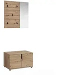 Mid.you Garderobe, Eiche Artisan, Holzwerkstoff, 2-teilig, 80x191x37 cm, Garderobe,