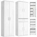 Mokebo Mehrzweckschrank, Wei&szlig;, Holzwerkstoff, 7 F&auml;cher, 60x180x34 cm,...