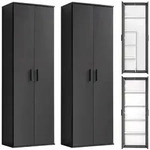 Mokebo Mehrzweckschrank, Schwarz, Holzwerkstoff, 8 F&auml;cher, 60x180x34 cm,
