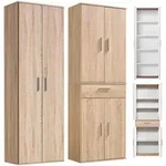Mokebo Mehrzweckschrank, Sonoma Eiche, Holzwerkstoff, 7 F&auml;cher, 60x180x34 cm,