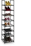 Relaxdays Schuhregal, Mehrfarbig, Textil, Metall, Kunststoff, 33x140x33 cm,