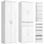 Mokebo Mehrzweckschrank, Wei&szlig;, Holzwerkstoff, 7 F&auml;cher, 60x180x34 cm,...