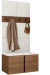 Mirjan24 Garderoben-Set, Nussbaum, Wei&szlig;, Kunststoff, 84x186x46 cm, Garderobe,