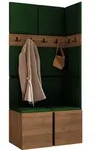 Mirjan24 Garderoben-Set, Nussbaum, Gr&uuml;n, Kunststoff, 84x186x46 cm, Garderobe,