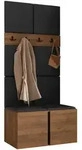 Mirjan24 Garderoben-Set, Nussbaum, Schwarz, Kunststoff, 84x186x46 cm, Garderobe,