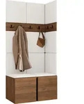 Mirjan24 Garderoben-Set, Nussbaum, Wei&szlig;, Kunststoff, 84x186x46 cm, Garderobe,