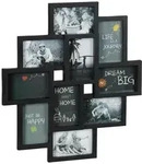 Relaxdays Bilderrahmen, Schwarz, Kunststoff, Wellpappe, 50x55x2.5 cm, Bilder und