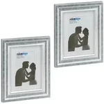 Relaxdays Bilderrahmen, Silber, Kunststoff, Glas, 21.5x26.5x2 cm, Bilder und