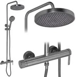 REA Duschgarnitur, Titan, Metall, 25x123.5x25 cm, Badezimmer, Baden & Duschen,
