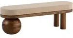 Livetastic Sitzbank, Beige, Holz, Mangoholz, massiv, 2-Sitzer, 140x47x40 cm,