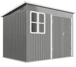 Outsunny Gartenschuppen, Hellgrau, Metall, 260 L, 177x190x260 cm, Aufbewahrung &