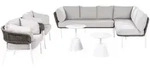 Beliani Gartensofa, Taupe, Beige, Wei&szlig;, Braun, Metall, Loungem&ouml;bel,
