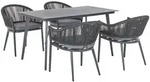 Beliani Gartenm&ouml;bel-Set, Grau, Metall, 4-Sitzer, Gartenm&ouml;bel,...