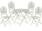 Beliani Balkonset, Wei&szlig;, Metall, 4-Sitzer, Gartenm&ouml;bel, Gartenm&ouml;bel-Sets