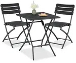 Relaxdays Balkonm&ouml;bel-Set, Schwarz, Kunststoff, Metall, Balkonm&ouml;bel,
