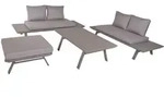 Deluke Gartenloungeset, Hellgrau, Metall, 4, Loungem&ouml;bel, Gartenlounge-Sets