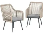 Outsunny Gartenstuhl-Set, Grau, Metall, 2-Sitzer, F&uuml;llung: Schaumstoff, konisch,