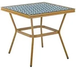 Beliani Bistrotisch, Wei&szlig;, Blau, Braun, Kunststoff, Quadratisch, 80x77x80 cm,